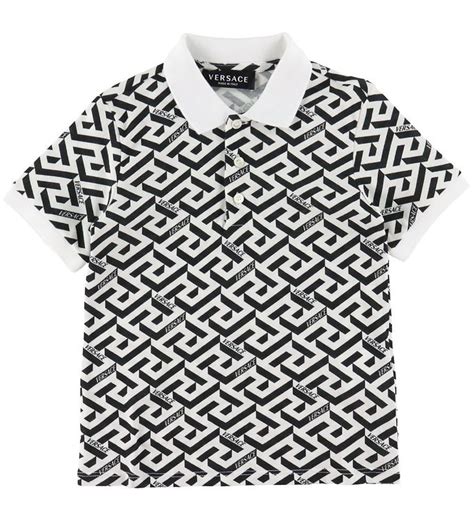 black and white versace polo shirt